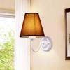 PwwQmm E27 new Retro wall lamp four colors lampshade fabric bedside lamp for bedroom living room decoration lamp
