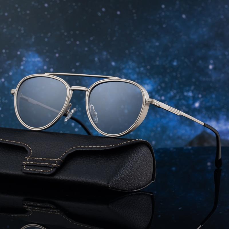 Non-polarized Classic Retro Double Bridge Round Sunglasses for Men Women Driving Sunglasses