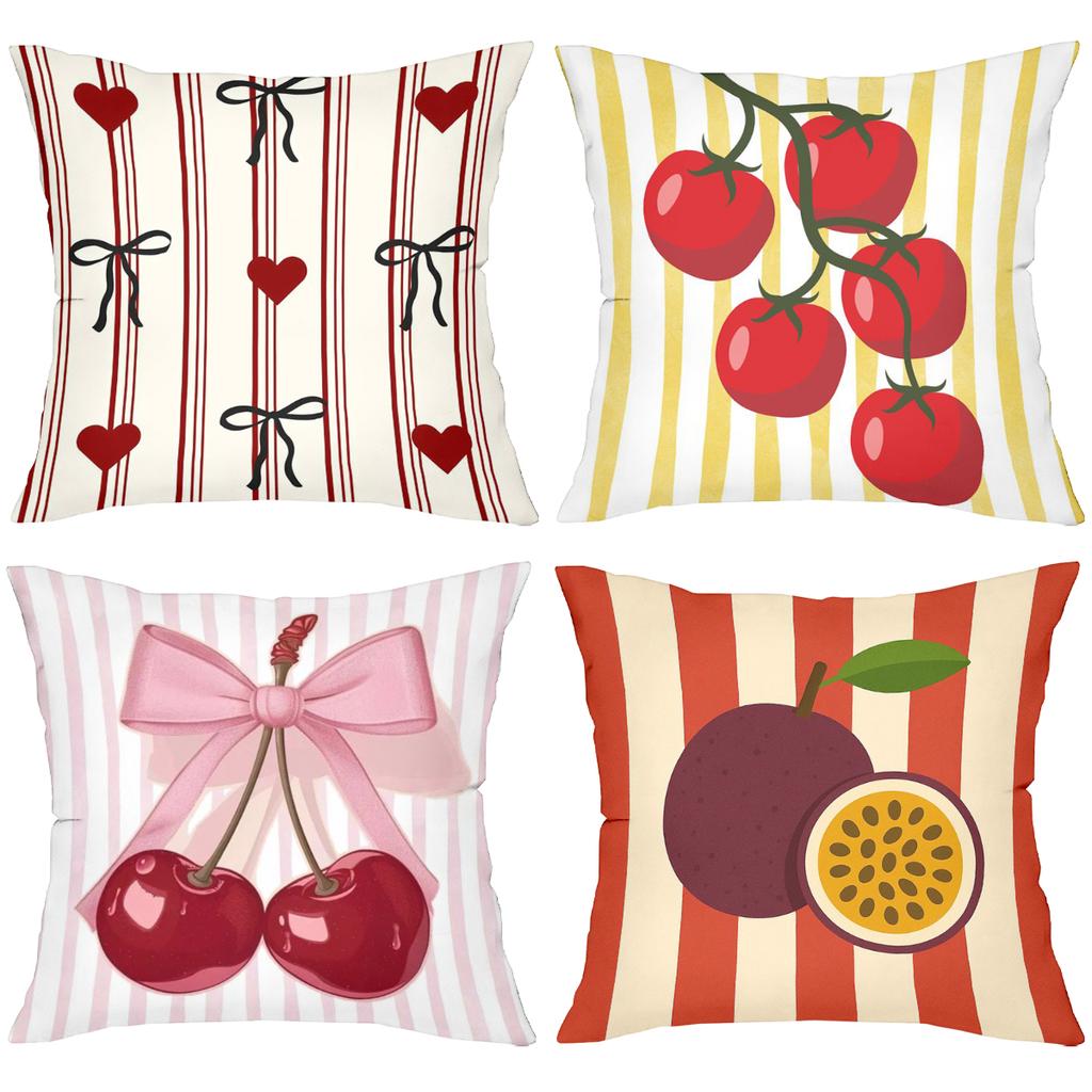 Fruit and Heart Patterned Throw Pillows for Home Decor Polyester pillowcase, sofa decorative cushion cov Headboard Pillow