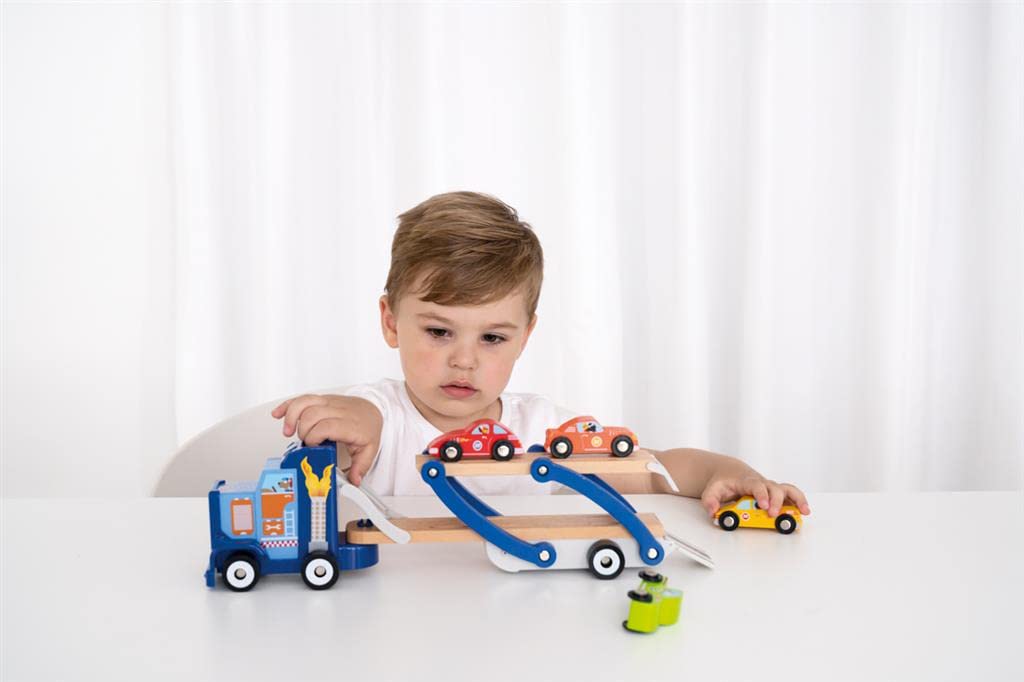 Scratch Wooden Car Carrier Wooden Toy Vehicle Slope Toy 6181098 Authentic