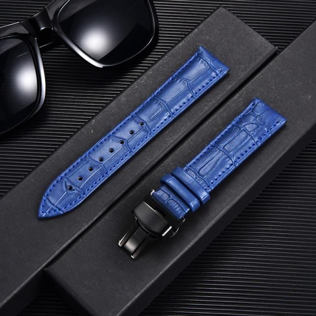 

Ремешок для часов из мягкой телячьей натуральной кожи, ремешок для часов 18 мм, 20 мм, 22 мм, 24 мм, ремешок для часов, пряжка-бабочка, аксессуары, браслет 18mm