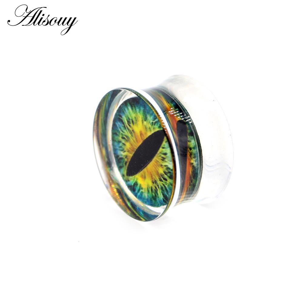 Acrylic Round Alisouy Transparent 2pcs Eyeball Ear Gauges Tunnels Plugs Flesh Stretcher Expander Earrings Piercing Body Jewelry