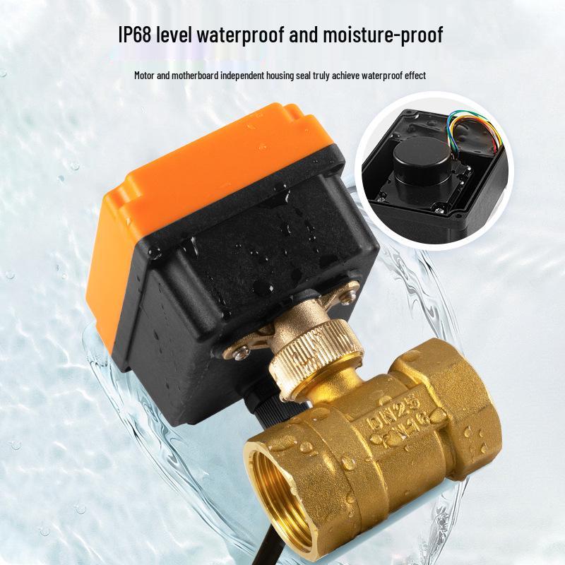 Mini Electric Ball Valve: Two-Way Threaded, Underwater & Waterproof, 220V/24V/12V