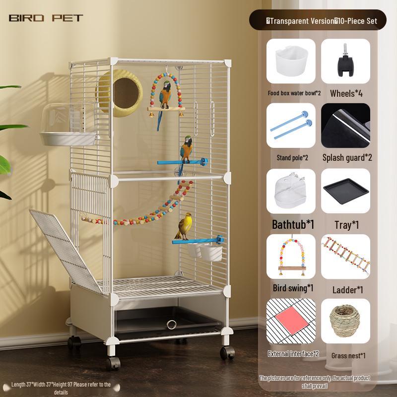 Luxury Large Bird Cage for Cockatiels, Budgerigars, Parrots with Breeding Box