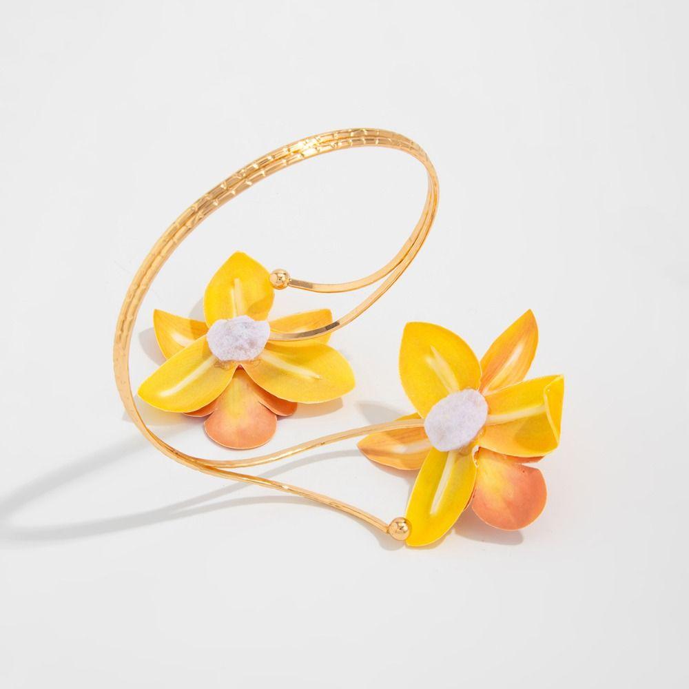 Adjustable Flower Arm Chain Egg Flower Armlet Vintage Open Arm Bangle Girls