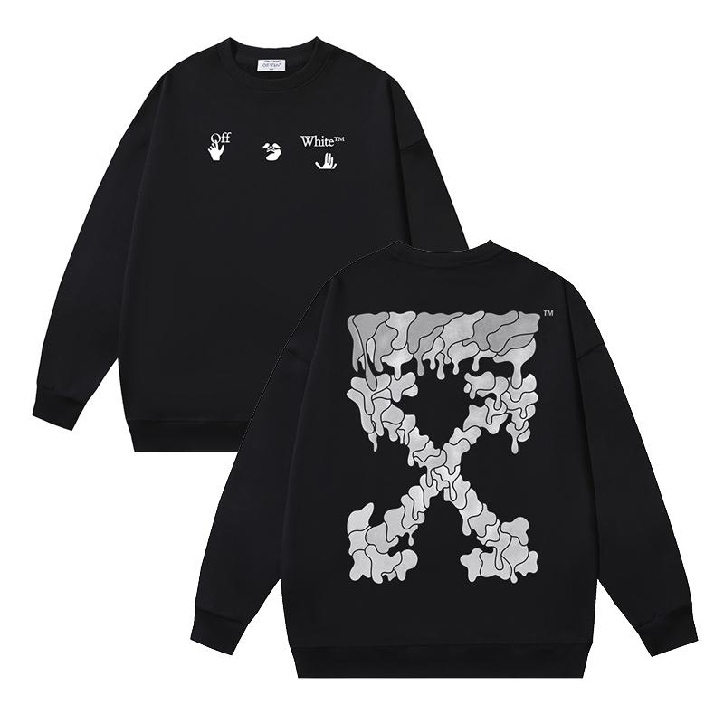 1238 Off-White 2026 Herbst/Winter Neu OW Geschmolzenes Pfeilmuster Herren und Damen Rundhals Hoodie
