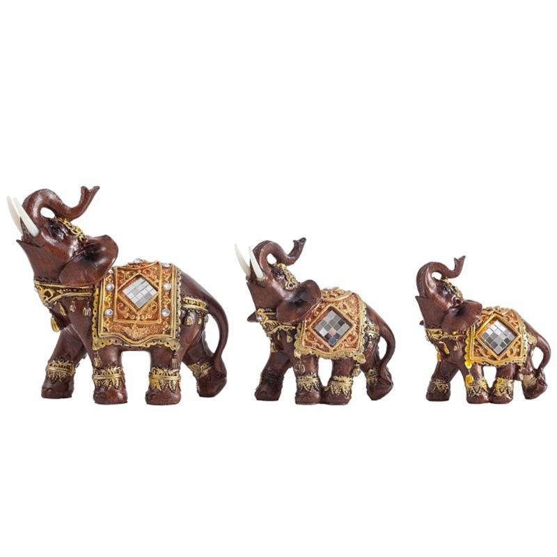 Feng Shui Elephant Statue Elephant Figurine For Wealth Fortune Home Office Decoration Resin Sculpture Gift Collection