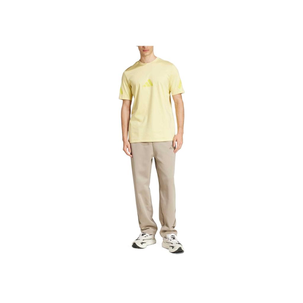 adidas Z.N.E. T-Shirt Powder Yellow Men Streetwear JD5981