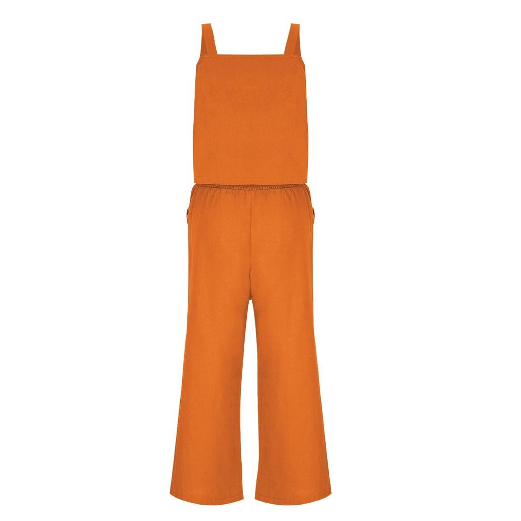 Women's Two Piece Outfits Linen Sets Short Sleeve Button Crop Tops Casual Shorts Set With Pockets