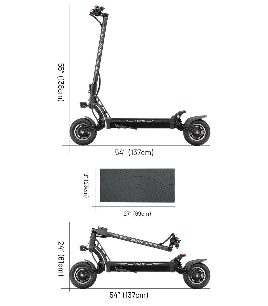 YUME Hawk Pro 3000W Dual Motor Electric Scooter, 60V 30Ah Samsung Battery, 96km Range, 80km/h, Hydraulic Suspension