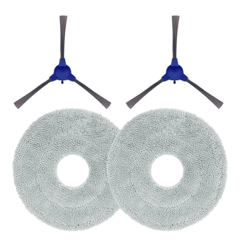 

Mop Cloth And Side Brush Set For Cecotec For Conga M100 Spin AI Vacuum, Replacement Parts For Floor Cleaning, 2-Pack