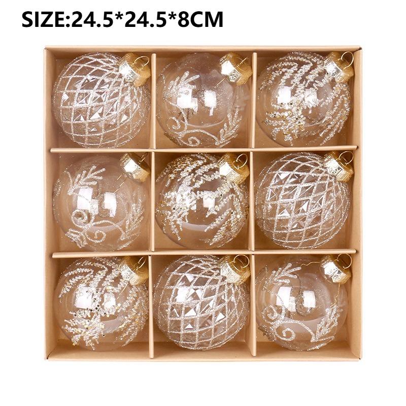 Transparent Christmas Ball Set White Champagne Green Xmas Balls Diy Christmas Tree Ornaments For Xmas Party Wedding  Gifts