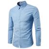 Men's Fashionable Slim Solid Color Long Sleeve Business Lapel Shirt Large Size Men's Shirt