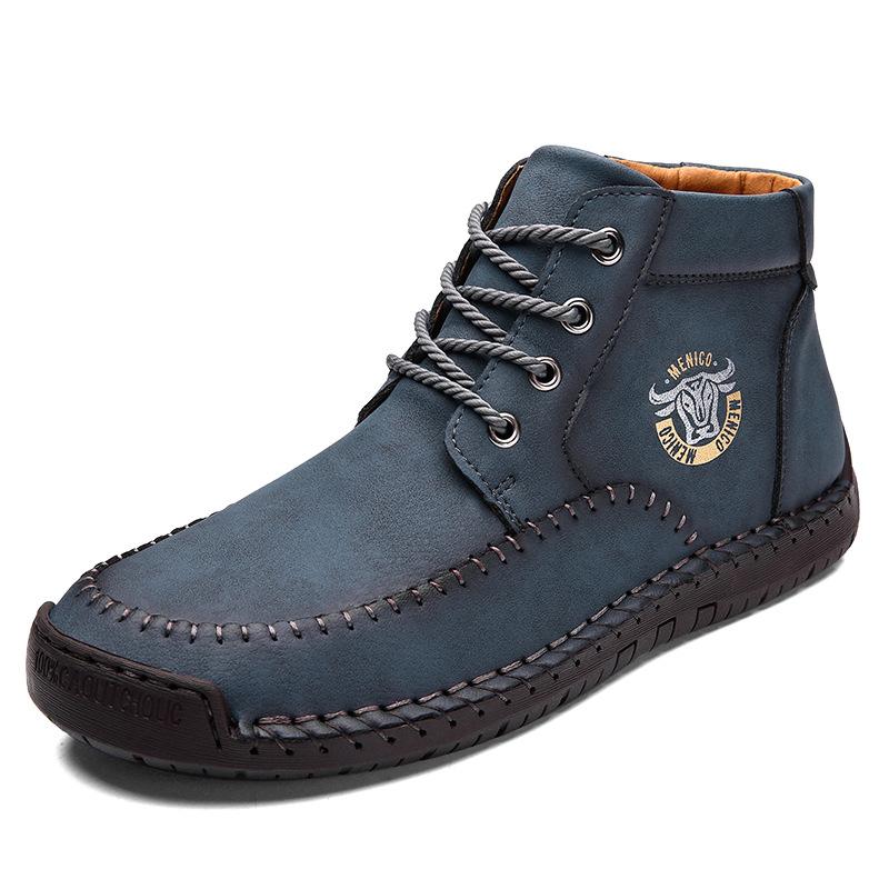 

2025 new men s shoes protective middle help autumn snow boots men s Korean version casual leather shoes men s large size single shoes men s 48