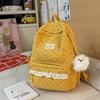 Schoolbag New Backpack Female Korean Version Ins Literary Small Fresh Wind Junior High School Student Backpack Large Capacity Casual Backpack