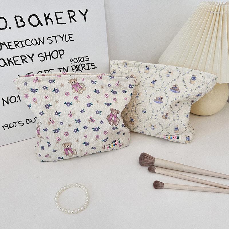 Cute Little Bear Rabbit Makeup Bag Portable Women Storage Bag Travel Large Capacity Cosmetic Organizer Pouch