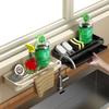 Diskhoorganisatör Avrinningsställ Självdränerande Hylla Svamphållare Disktrasa Kranförvaring Tvålavrinning Kökstillbehör