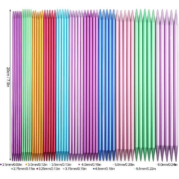 Knitting Needles Set, 55pcs One Set Aluminum Alloy Double Pointed Knitting Needles Kit Ergonomic Design Metal Long Weaving Needles Set for Household