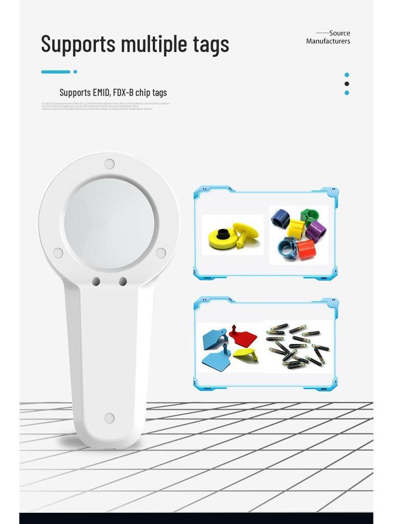 Pet Chip Scanner Handheld RFID Animal Tag Reader