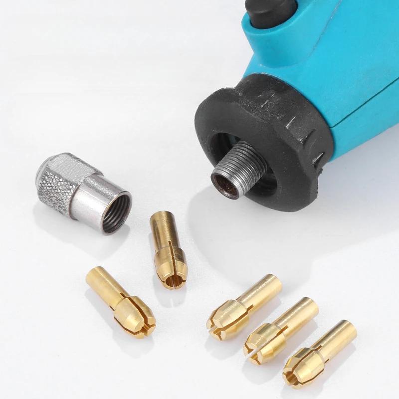 5/11 bucăți/lot mini mandrină de găurit din alamă pentru unealtă rotativă Dremel 0,5-3,2 mm alamă și piuliță pentru set de accesorii Dremel