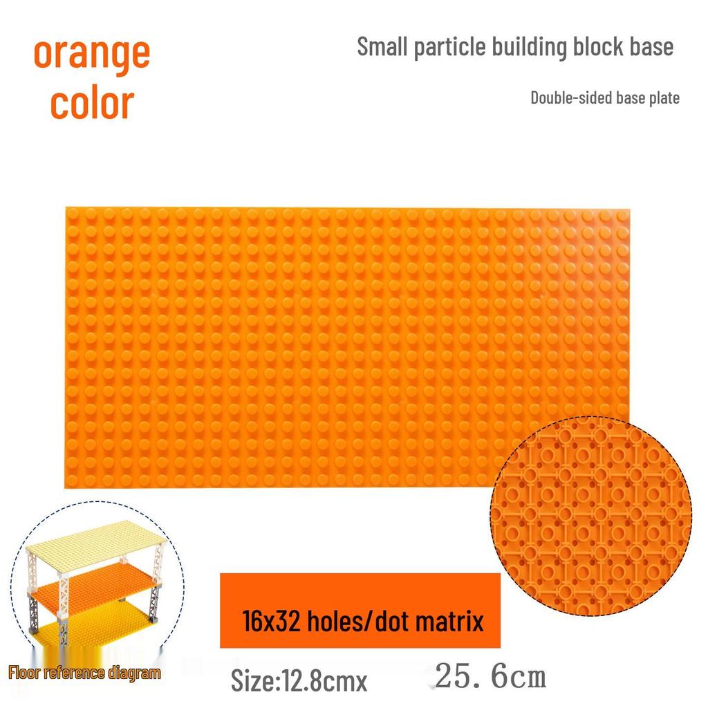 16x32 Hole MOC Base Plate: Wooden Wall Figure & Interlocking Building Blocks Board