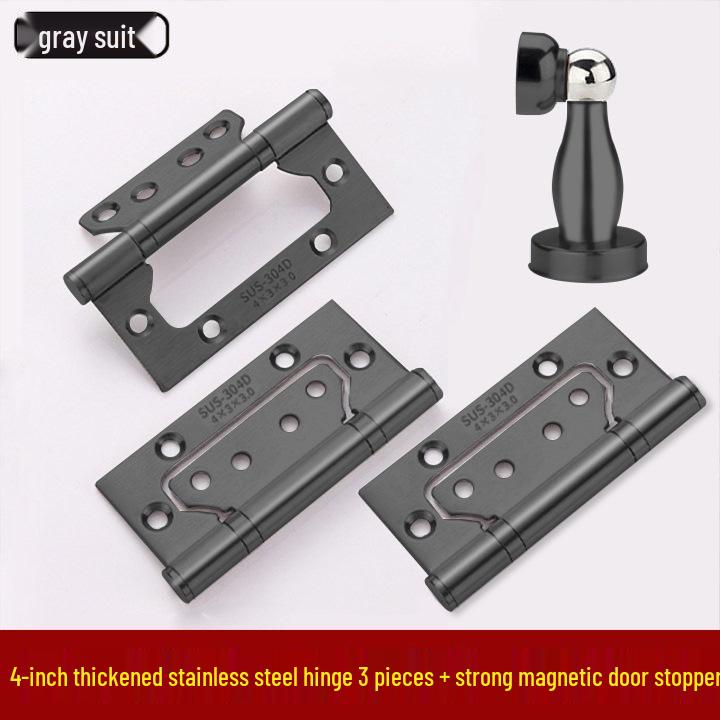 Magnetic Silent Black Wooden Bedroom Door Handle Lock