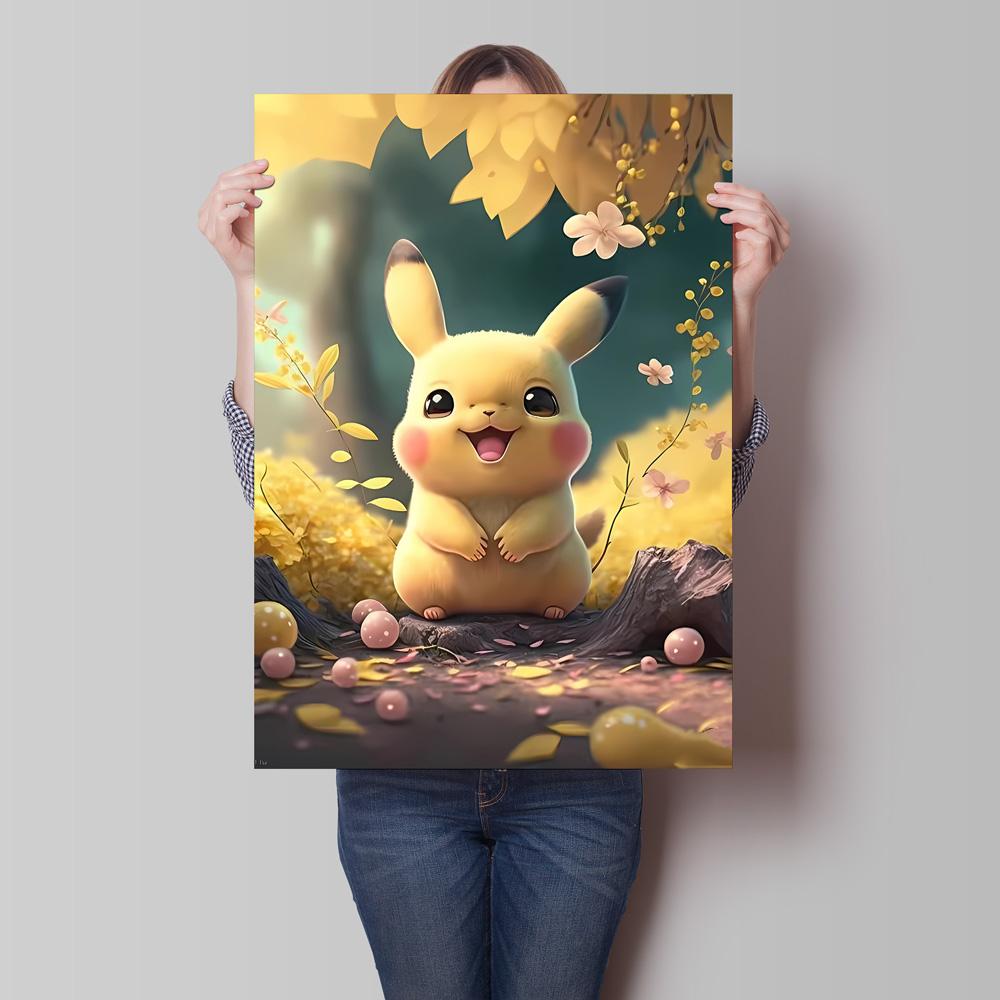 Pikachu Canvas Prints Cute Anime Poster Decor Paintings Modern Living Room Cartoon Character Picture Wall Decor Gifts