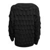 Women V-neck Solid Color Feather Hollowing Out Sexy Long Sleeves Sweater Tops