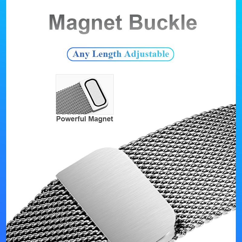 Metallklokkerem for Huawei Band 6 7 Band Honor 6 Armbånd med TPU-veske Skjermbeskytter Myk film Huawei Magnetic Loop Strap