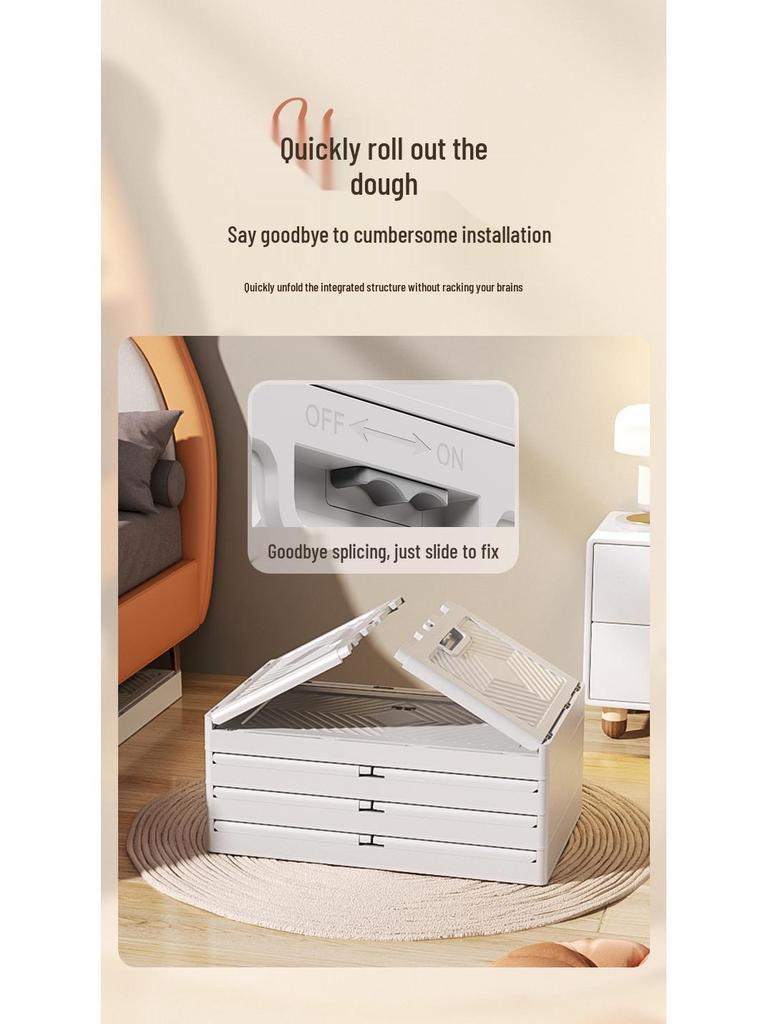 Movable Multi-layer Folding Storage Wardrobe with Wheels