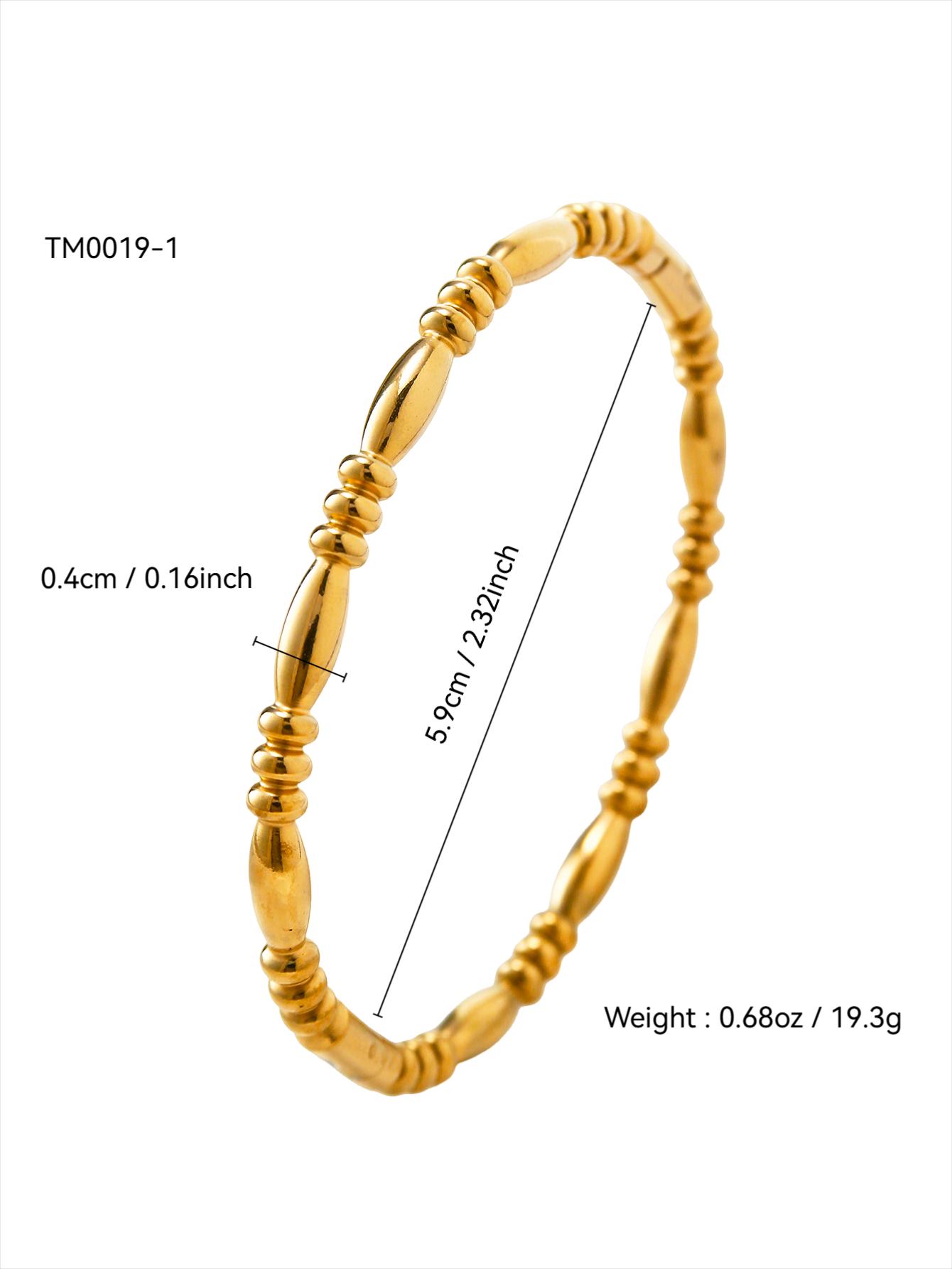 

Простой и элегантный браслет из бамбуковой нержавеющей стали с цирконием, позолоченный 18 карат, не тускнеющая застежка
