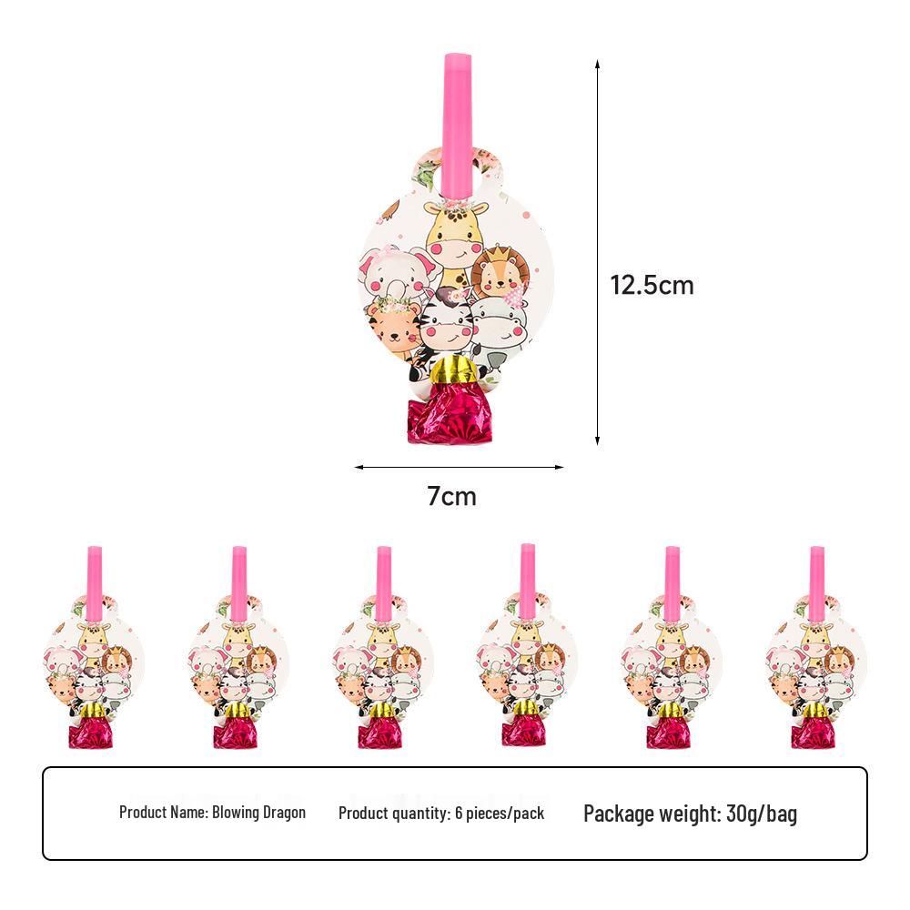 2025 Pink Jungle Animal Party Paper Tableware Set: Plates, Cups, Napkins, Tablecloth