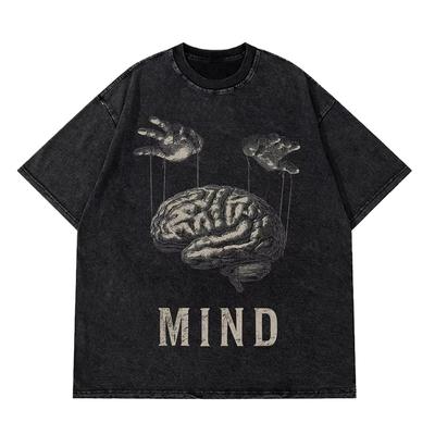 Baumwolle Große Größe Cool Mind Control Aufdruck Herren T-Shirt Baumwolle Exklusiv Grafik Herren T-Shirts Oberteile T-Shirts