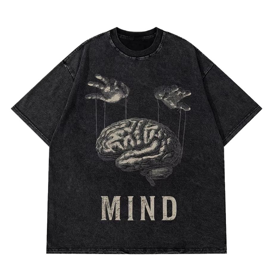 benber vintage Cotton Big Size Cool Mind Control Print Men T Shirt Cotton Exclsuve Graphic Men Tee Shirts s Tee Shirts S