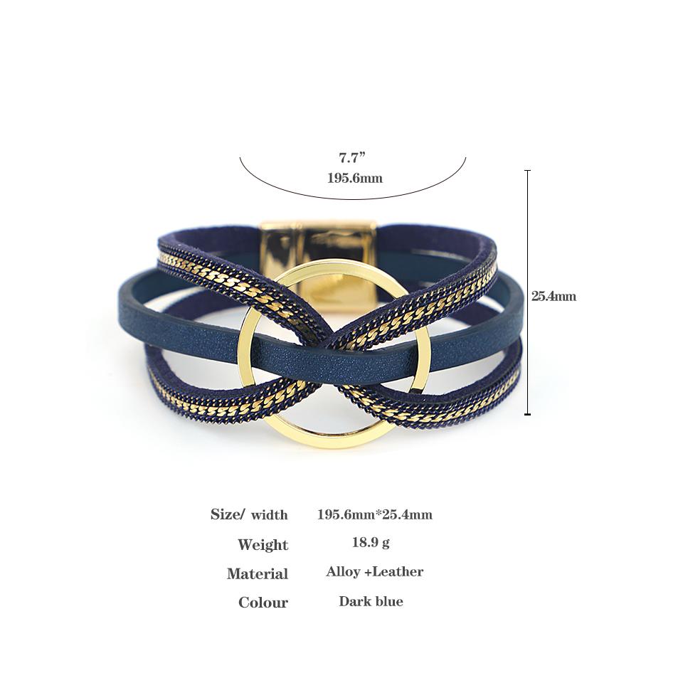 Cross Twist Leather Bracelet for Women Braided Bowknot Wrap Multilayer Jewelry Accessories