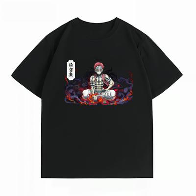 Demon Slayer Akaza 100% Cotton T-Shirt, Summer New Clothing, Casual Short Sleeve Anime Print Tee Unisex