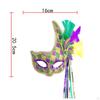 Masquerade Feather Mask Half Face Costume Comfortable Halloween Shield for Women Men