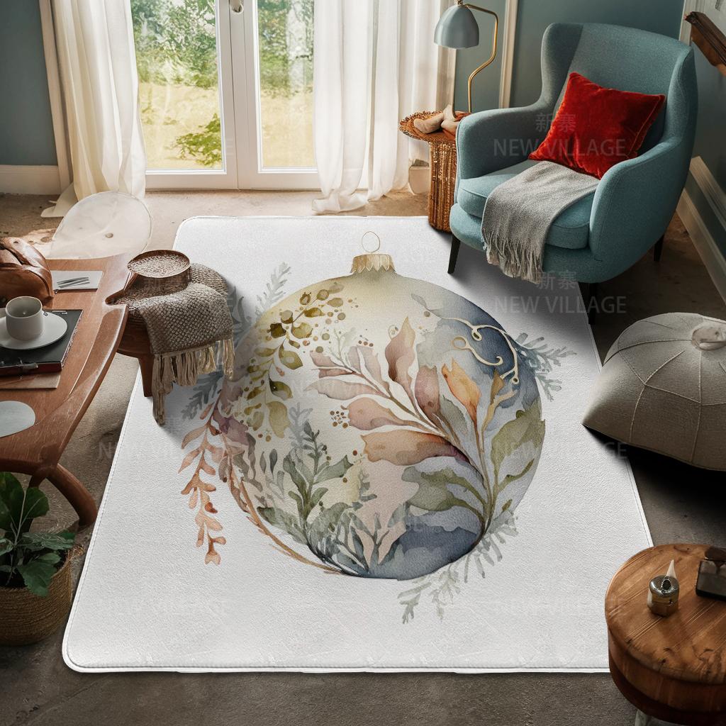 House Entrance Carpet Home Door Mat Living Room Bath Foot Bathroom Non-slip Water Absorption Rugs Bath Merry Christmas Winter