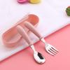 Baby Gadgets Tableware Set Children Cutlery Cartoon Food Feeding Spoon Fork