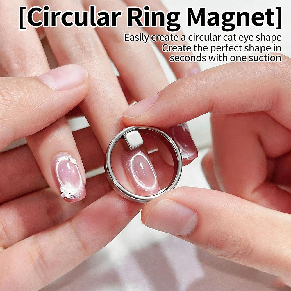 Hollow Cat Eye Magnet for Gel Nail Polish Ring Nail Art Magnet Set French Magnetic Auxiliary Tool DIY Manicure Magnetic Tool