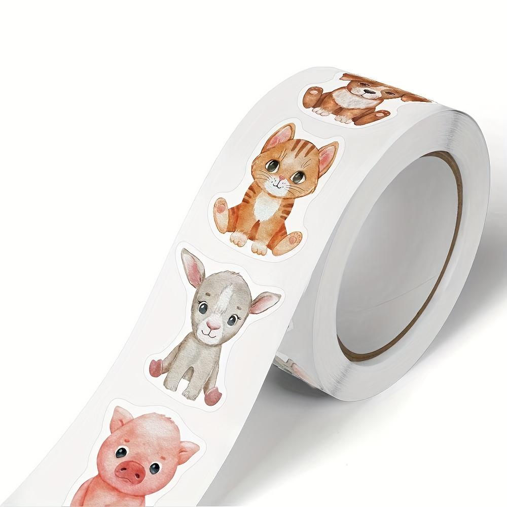 500pcs Animal Roll Stickers, Reward Stickers, Suitable for Office Decor, Office Labels, Envelope Sealing, Party Decorations, Office Supplies