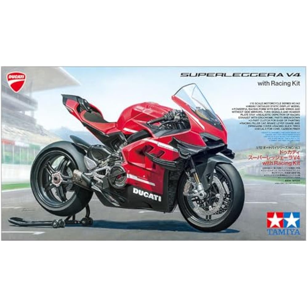 Tamiya 1/12 Motorcycle Series No.143 Ducati Superleggera V4 with RACING KIT Model 14143 (Motorcycle)