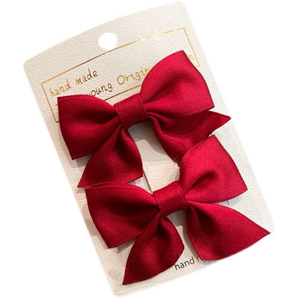 Soild Color Hair Bow Barrettes Bowknot Children Headwear New Children Hair Clips  Sweet Little Girl
