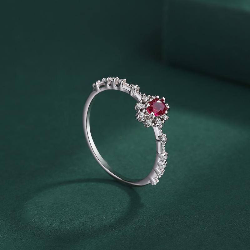 S925 Sterling Silver Micro-Paved Colored Zircon Ring - Fresh, Exquisite, Thin Japanese Style, Influencer Favorite.