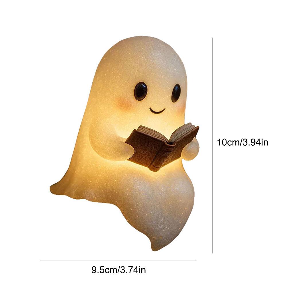 Cute Ghost Night Reading Lamp Ghost Reading Ornaments Halloween Decorations LED Lamp for Bedroom Night Study and Room Party