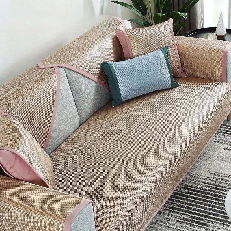 Ice Silk Sofa Cushion Summer Summer Non-Slip Summer Mat Four Seasons Universal Simple Modern Gray Leather Seat Cover Cover