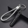 Hand Woven Leather Strap Phone Number Keychain Car Key Clip  Car Key Holder Lanyard Keyring