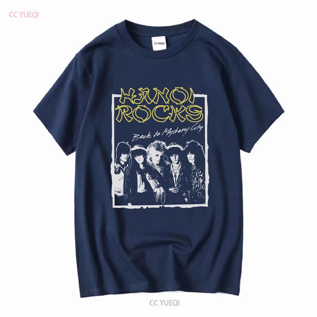 Hanoi Rocks Back To Mystery City Mens T Shirt Long or Short Sleeves Vintage Washed Graphic Breathable Soft