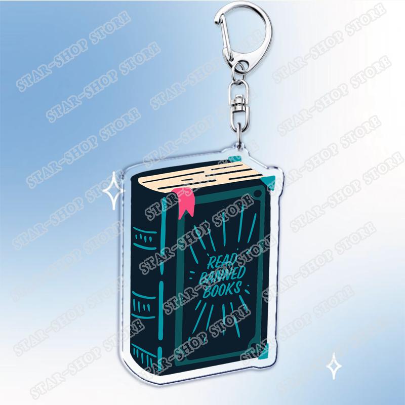 Porte-clés Semaine des livres interdits pour bibliothécaires pour femmes Accessoires Sac Porte-clés Lecture Bijoux Amis Lecteurs passionnés Cadeaux Amoureux