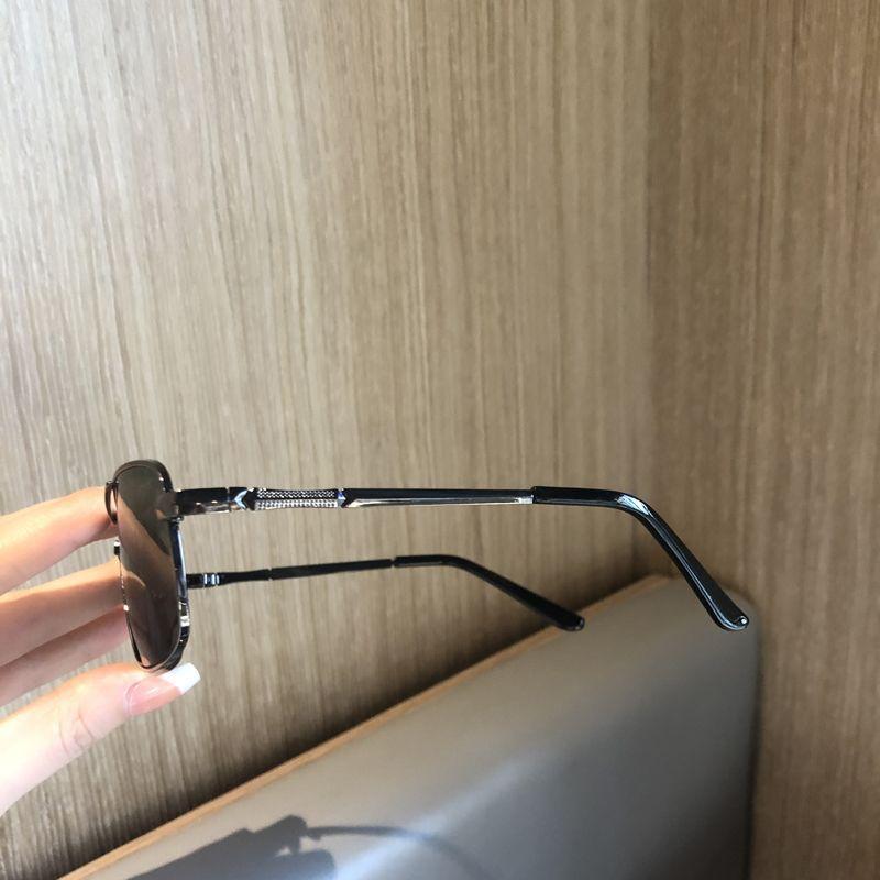 New Sunglasses For Men Crystal Glass For Driving Big Face Uv400 Green Sunglasses Metal High-Quality Double Beams